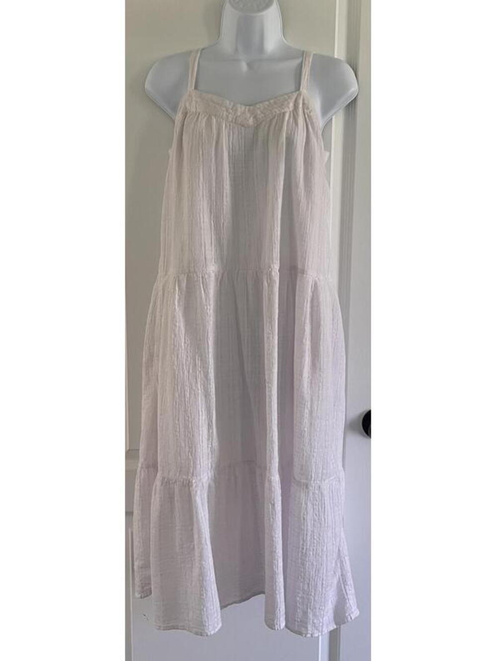 White Tiered Spaghetti Strap Dress